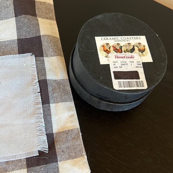 Bundle The Prairie Table runner “Give thanks for family” +ceramic coasters NEW - Picture 7 of 17